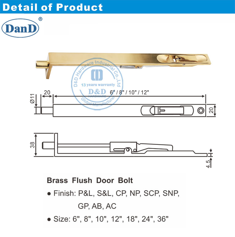 Bu lông cửa xả bằng đồng thau-DDDB004