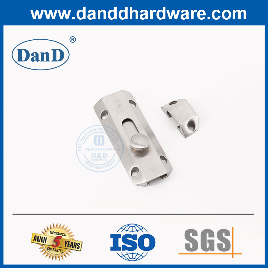 Satin Niken Tháp Bolt Loại thùng Đồng thau Chốt cửa nhỏ-DDDB017