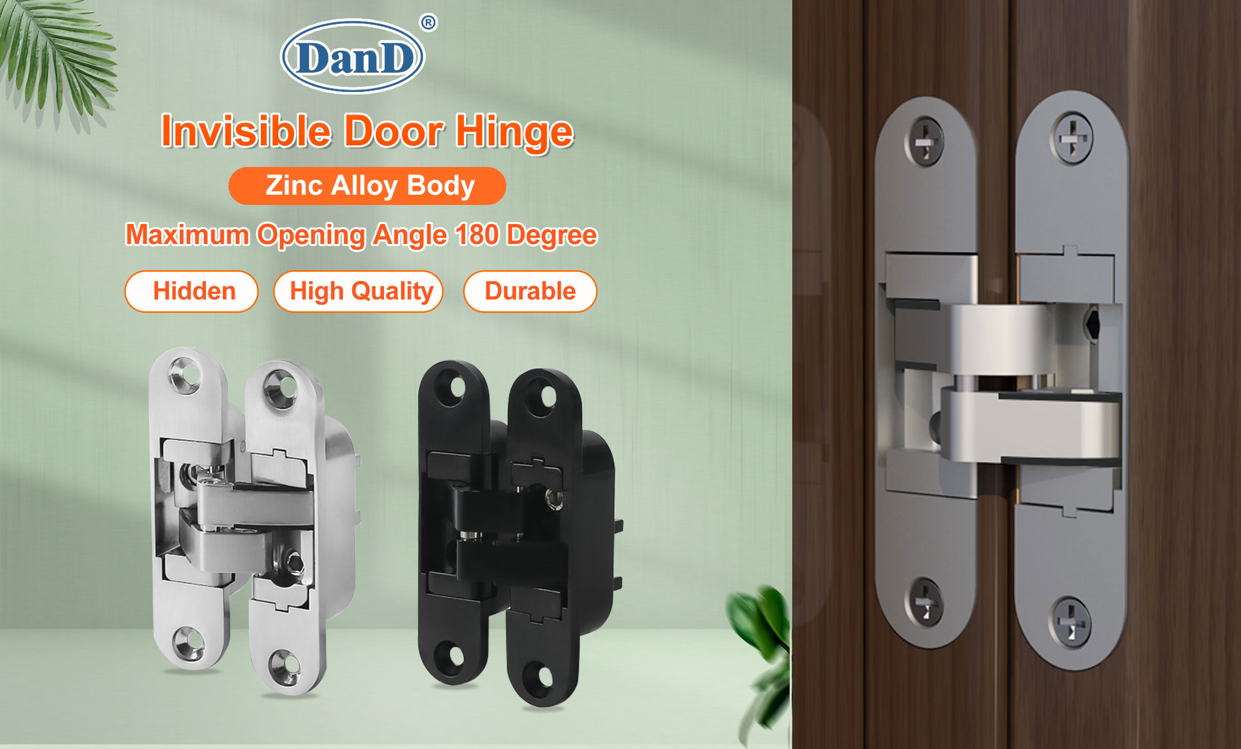Hợp kim kẽm điều chỉnh bản lề vô hình cho cửa gỗ