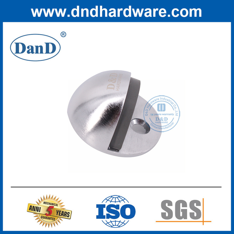 Hợp kim kẽm Satin Chrome Half Moon Doorstoppers Chặn cửa bên ngoài-DDDS005