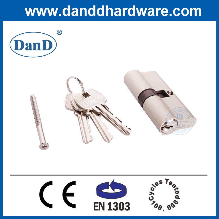 Hệ thống khóa chính Satin Niken EN1303 Xi lanh khóa bằng đồng có khóa-DDLC003-70mm-SN