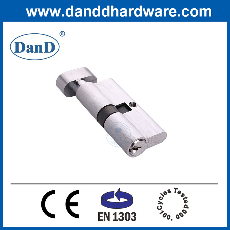 EN1303 Euro Profile Satin Chrome Brass Khóa cửa lỗ mộng Xi lanh-DDLC004-70mm-SC