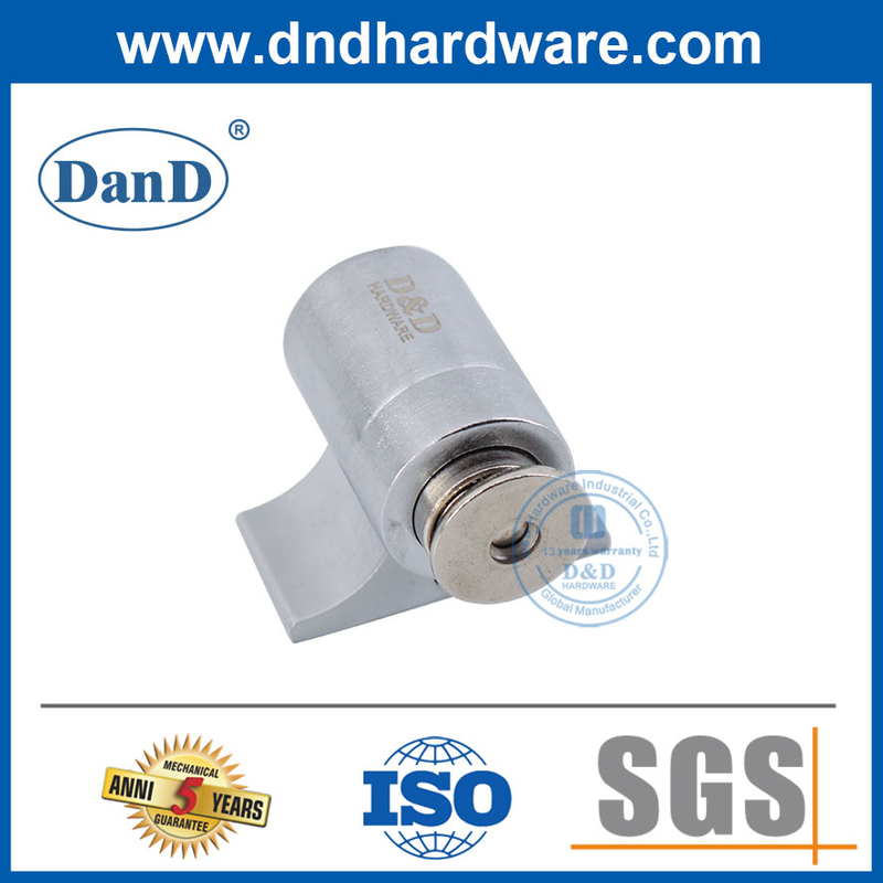 Chặn cửa gắn sàn bằng Chrome Satin Hợp kim kẽm Giá đỡ cửa từ-DDDS033