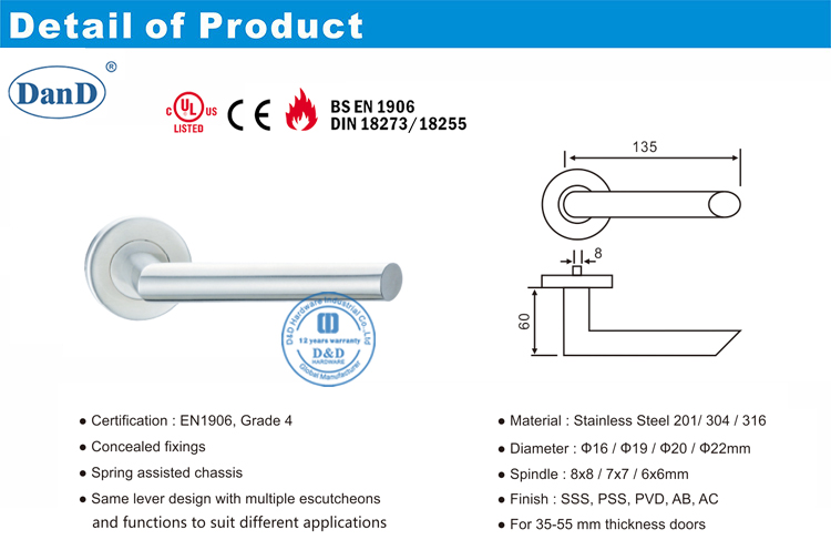 Tay nắm cửa bên trong-Phần cứng D và D