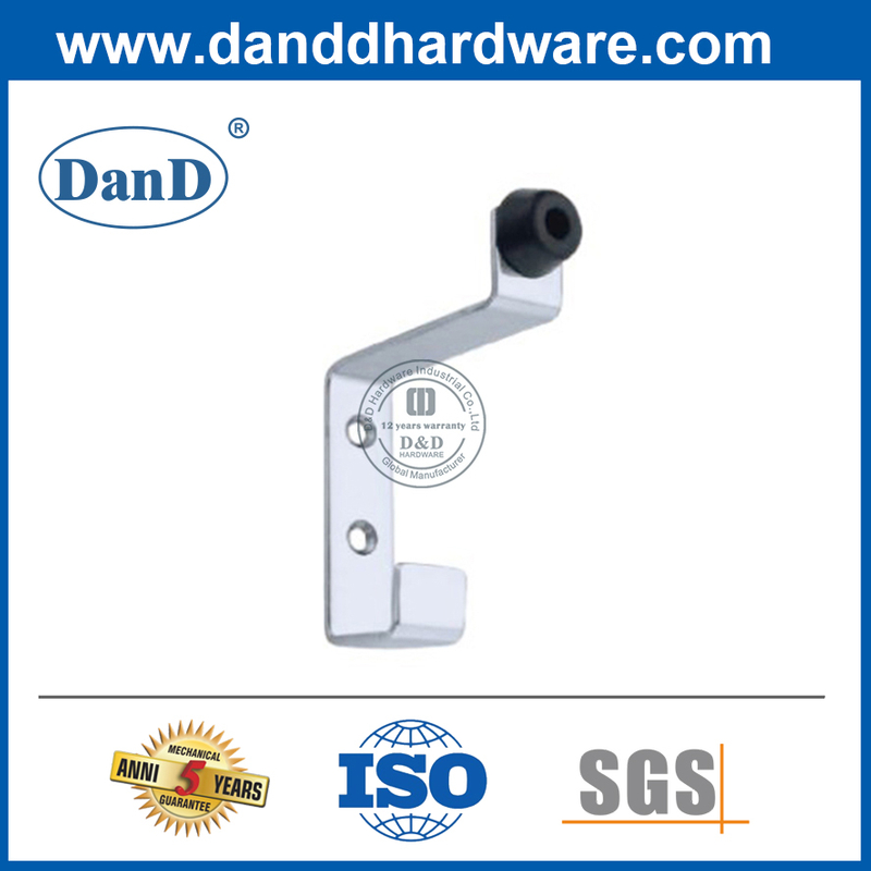 Chặn cửa tường bằng thép không gỉ có móc áo cho phòng tắm-DDDS025