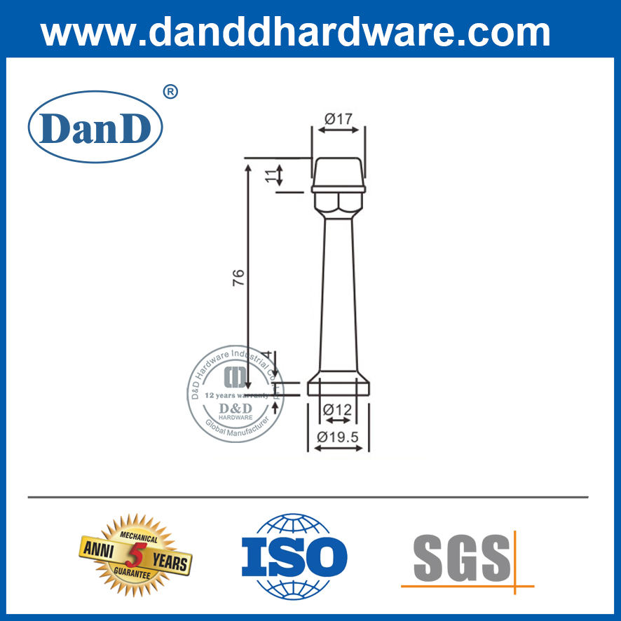 Chặn cửa bằng thép không gỉ Chặn cửa gắn tường cho phòng tắm-DDDS015-B