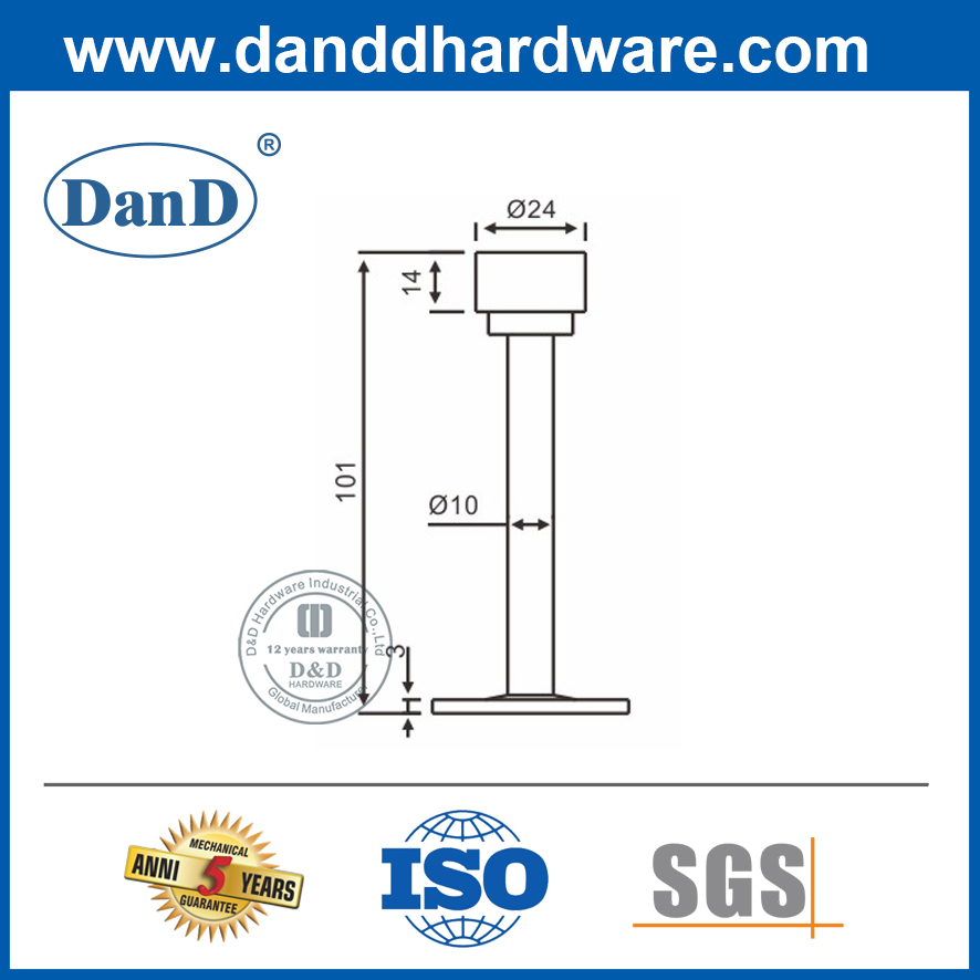Chặn cửa màu trắng chất lượng cao Thép không gỉ Chặn cửa nội thất tốt nhất-DDDS018