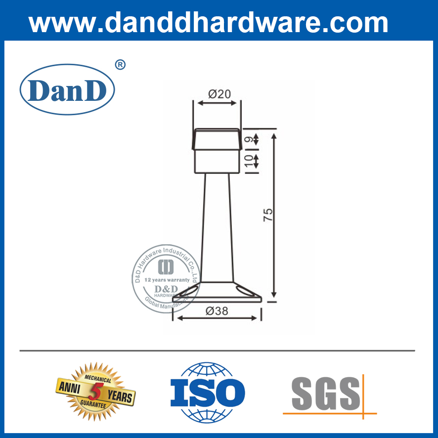 Thiết kế mới Chặn cửa bằng hợp kim kẽm cho cửa nội thất-DDDS019