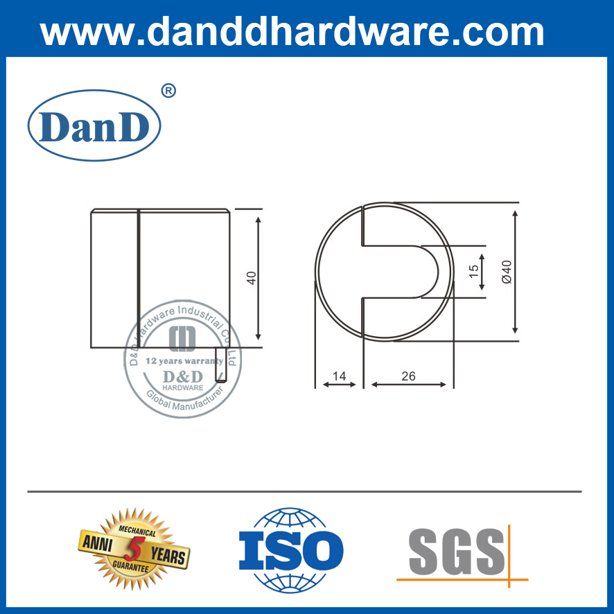 Chặn cửa cao su bằng thép không gỉ cho cửa ngoài-DDDS012