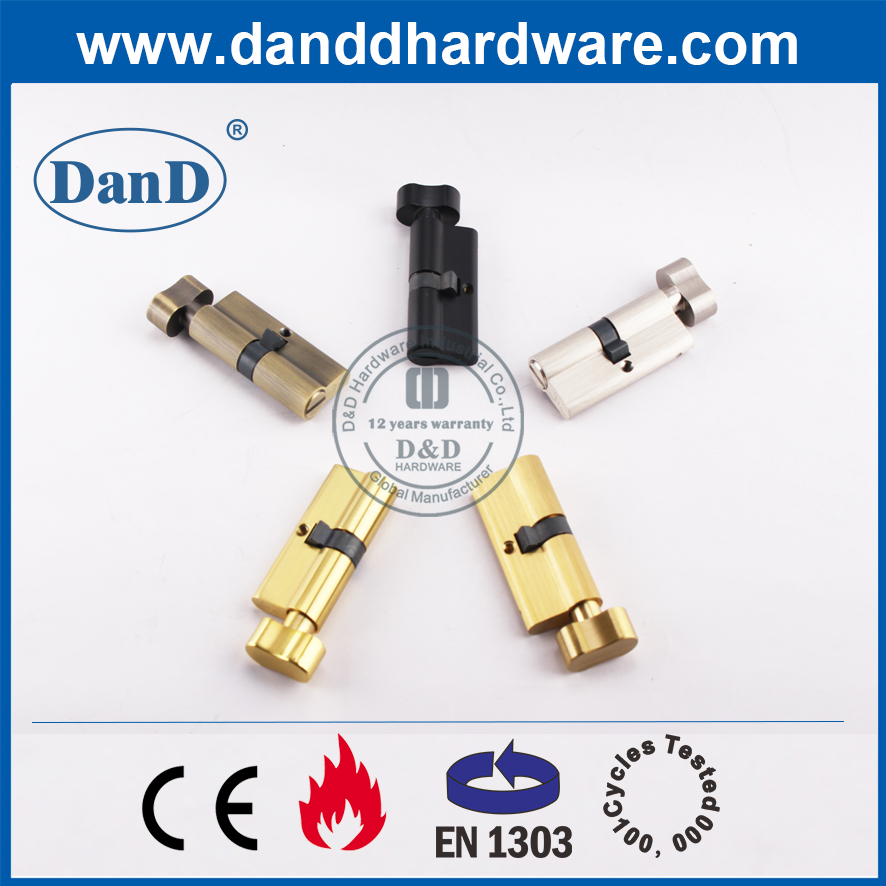 Chìa khóa chốt đêm bằng đồng thau nguyên khối Euro nửa xi lanh-DDLC010