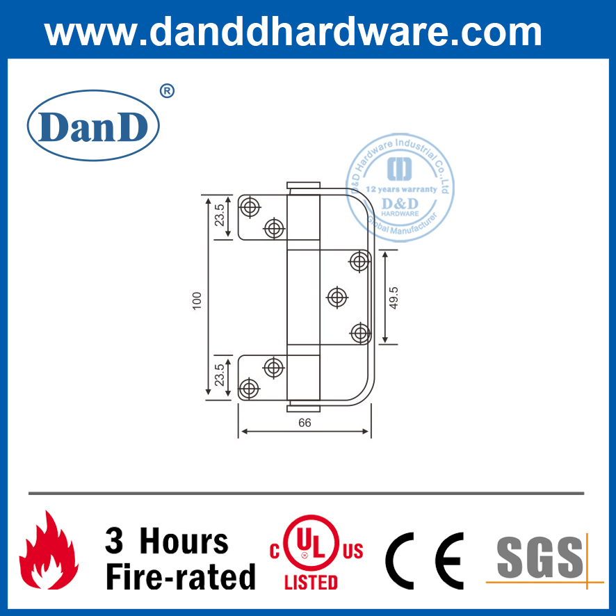 Bản lề ba lá vòng bi SS304 có tay cầm-DDSS041