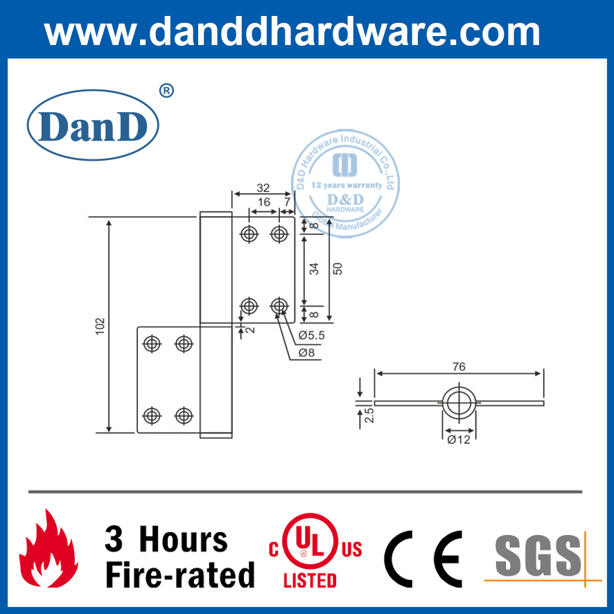 Bản lề cờ cửa sắt SS201 cho cửa bên trong-DDSS032