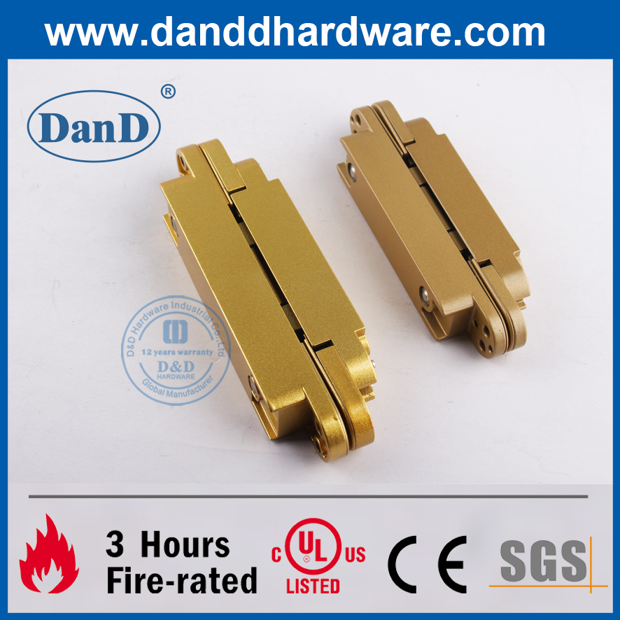 Hợp kim kẽm sơn vàng 3D Điều chỉnh bản lề vô hình cho cửa nặng-DDCH008-G120