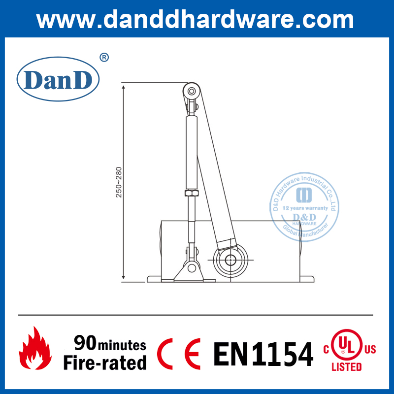 Cửa đóng an ninh điều chỉnh bằng nhôm tốt nhất cho cửa bên trong-DDDC002