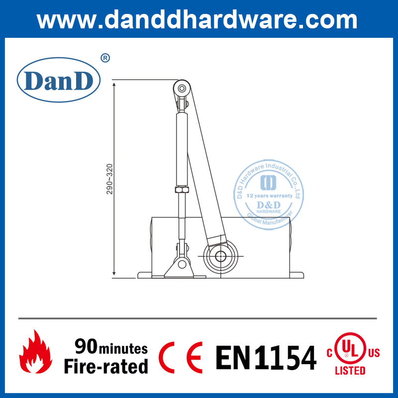Cửa đóng cửa thương mại lò xo tải nặng bằng nhôm-DDDC004