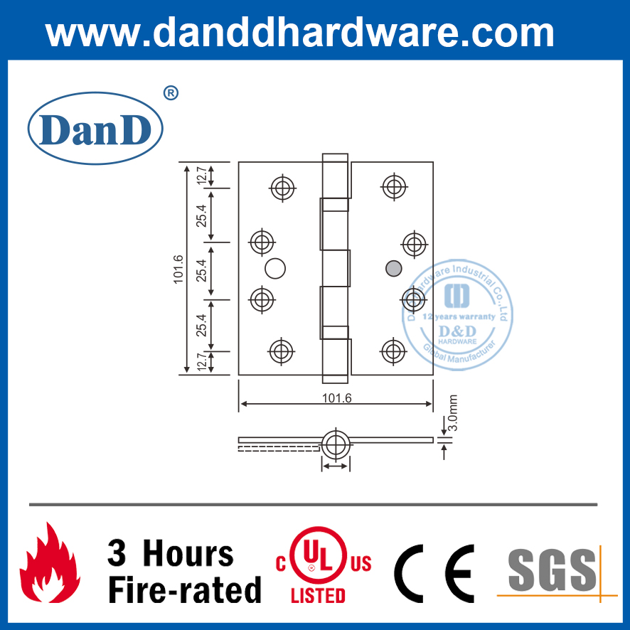 Bản lề an toàn vòng bi đôi bằng thép không gỉ 304 cho tòa nhà chung cư-DDSS015