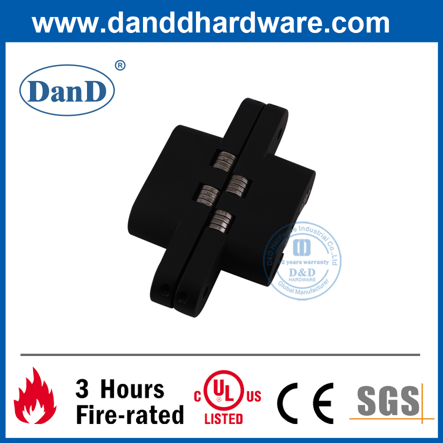 Bản lề cửa vô hình hợp kim kẽm đen 180 độ-DDCH007