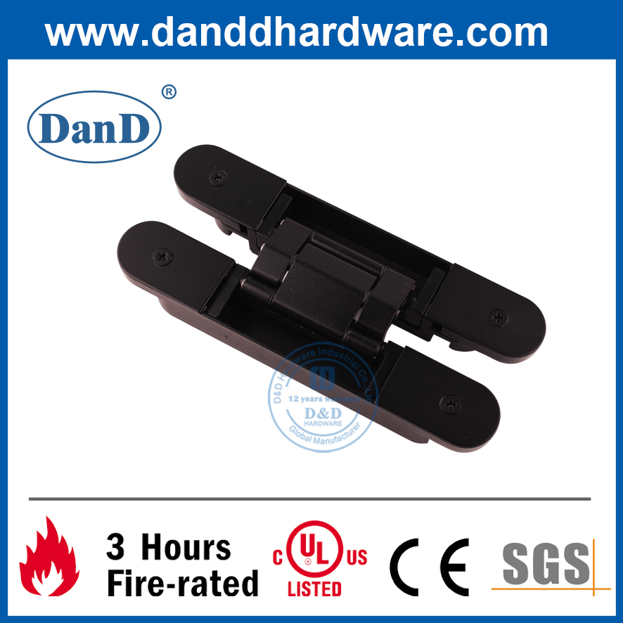 Hợp kim kẽm đen Điều chỉnh 3D Bản lề cửa kim loại ẩn-DDCH008-G40