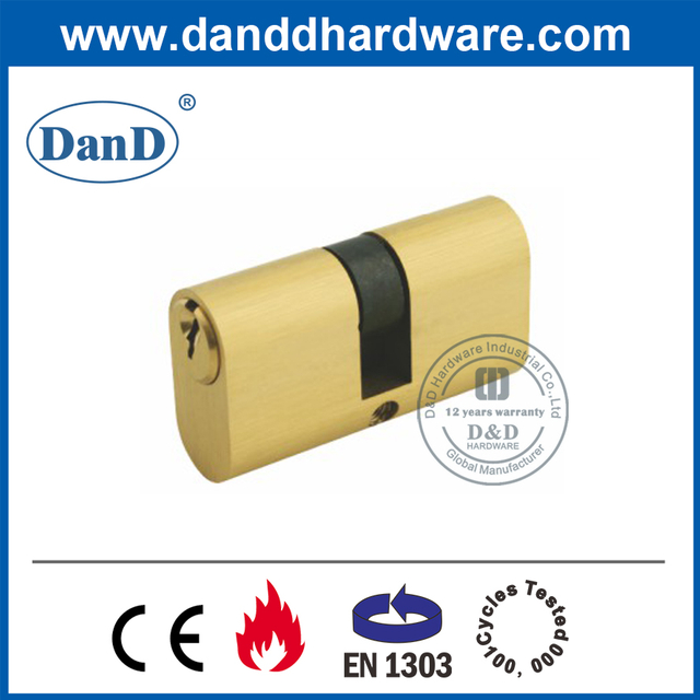 Euro Brass Mortice Lock Security Hình bầu dục đôi xi lanh-DDLC008