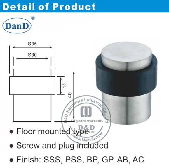 Phần cứng chặn cửa cao su-D và D