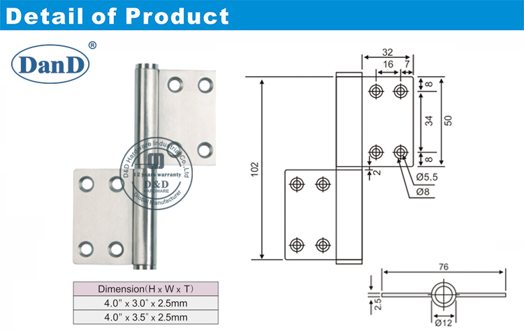 Bản lề cờ gỗ SS-D và phần cứng D