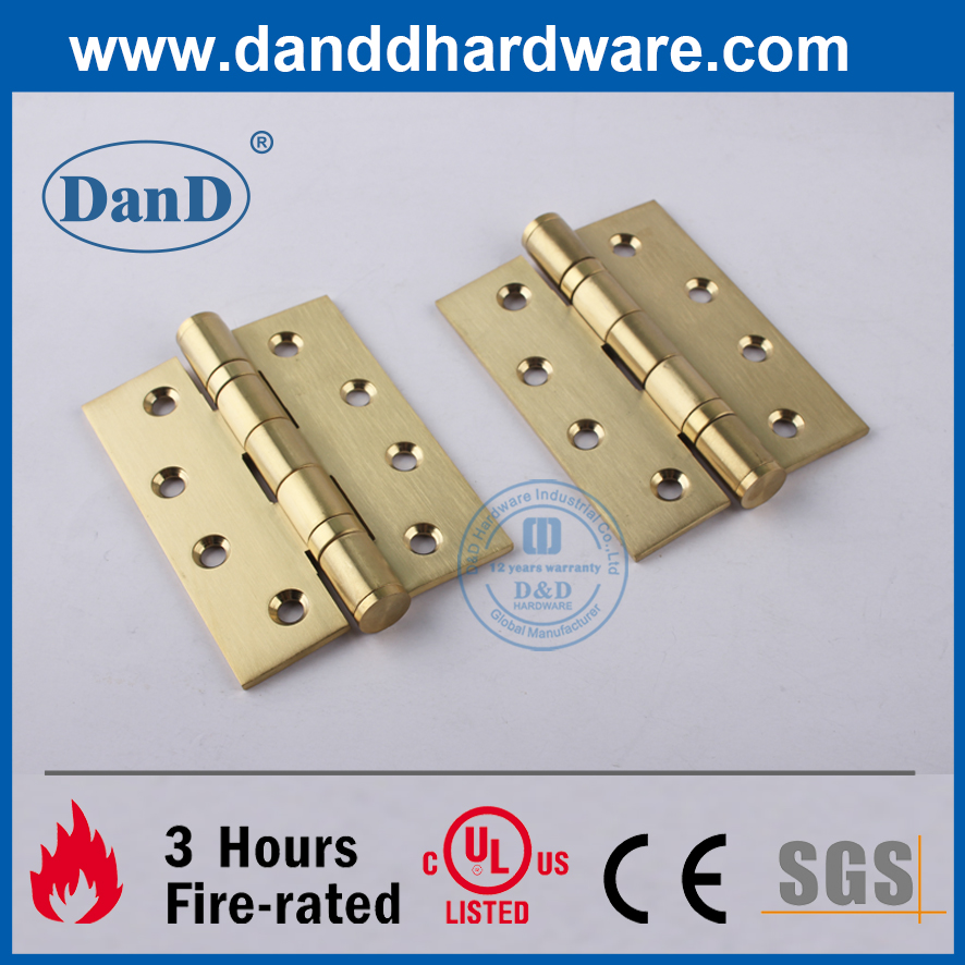 Bản lề cửa chống cháy toàn bộ bằng thép không gỉ 304 vàng-DDSS001-4X3X3