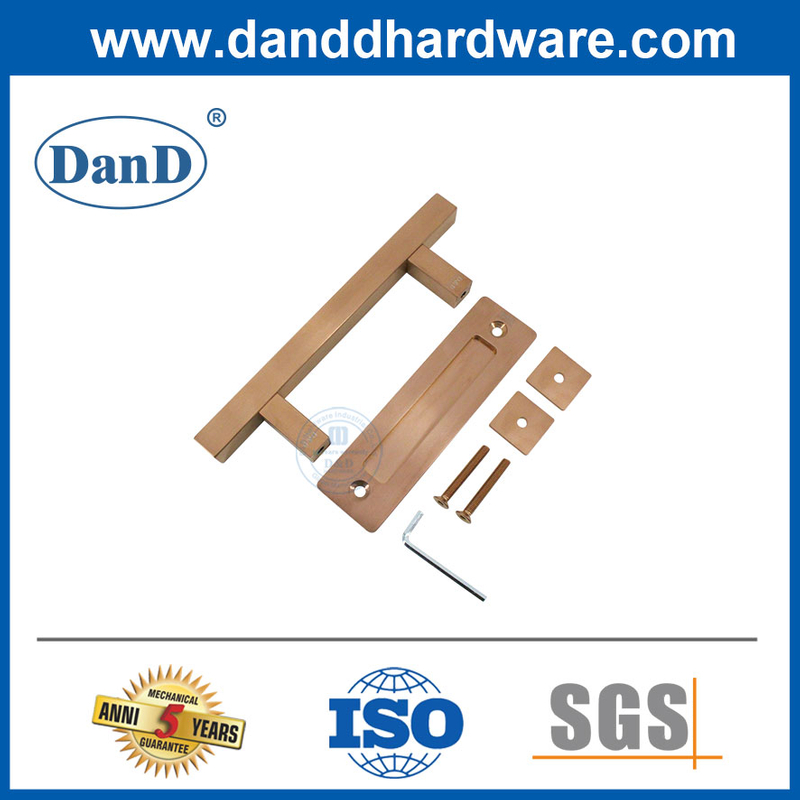 Che giấu màu vàng hồng bằng thép không gỉ Cửa trượt Barn Door Nội thất kéo Handle-DDBD104