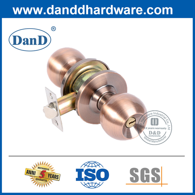 Tay nắm cửa bên trong bằng hợp kim kẽm đồng cổ có khóa-DDLK046