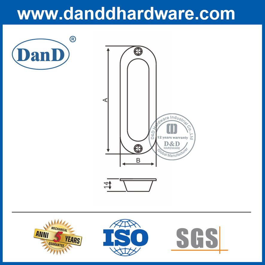 Tay cầm xả hình bầu dục bằng thép không gỉ-DDFH009