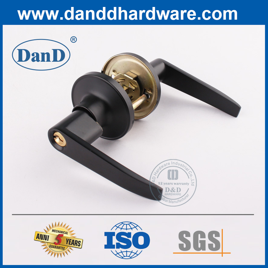 Bộ khóa chức năng văn phòng bằng hợp kim kẽm màu đen mờ-DDLK094