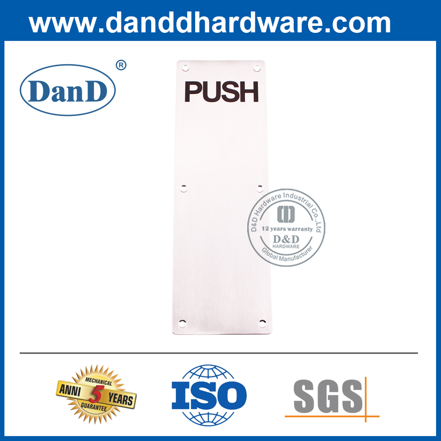 Tấm biển hiệu bằng thép không gỉ chất lượng cao cho Push-DDSP005