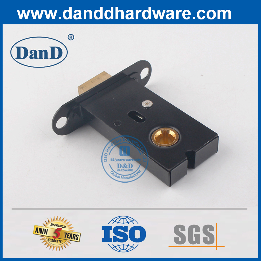 Chốt cửa phòng tắm Forend tròn bằng đồng thau nguyên khối màu đen-DDML032