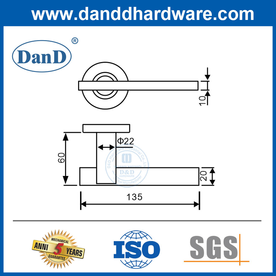 Tay nắm cửa châu Âu Tay nắm cửa phòng ngủ bằng thép không gỉ nội thất-DDTH041