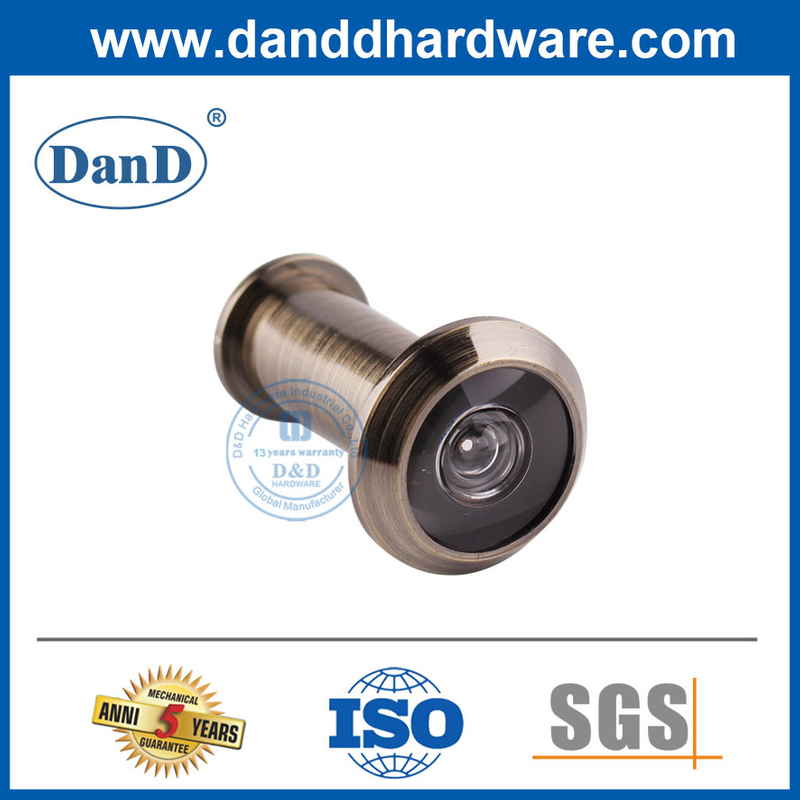 Thiết bị xem cửa thương mại 180 độ bằng đồng cổ không có nắp-DDDV002