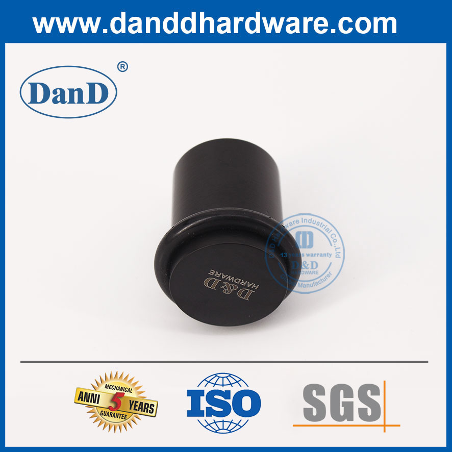 Nút chặn cửa khách sạn bằng thép không gỉ an ninh Matte Black-DDDS011