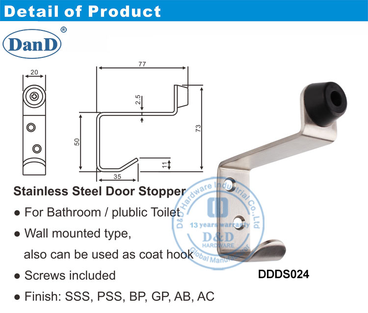 Nút chặn móc cửa