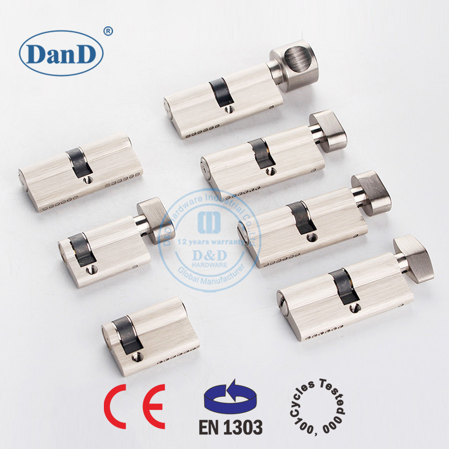 Xi lanh khóa cửa bằng đồng thau nguyên khối mở đơn Euro nửa xi lanh có ngón tay cái-DDLC009