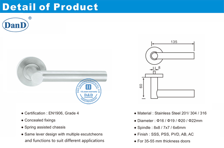 Tay nắm cửa composite-Phần cứng D và D
