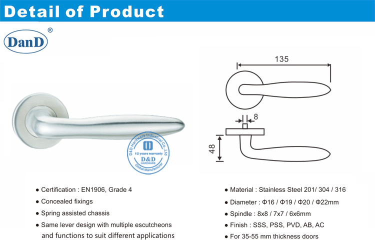 Tay nắm cửa ngoài trời-Phần cứng D và D