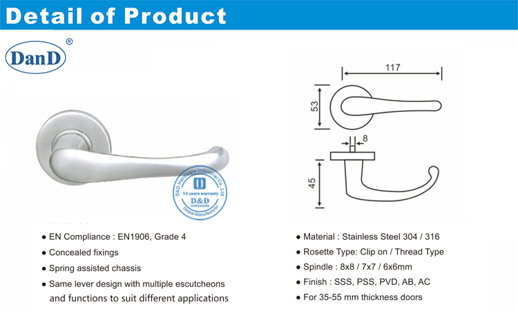 Phần cứng tay nắm cửa ra vào-D và D