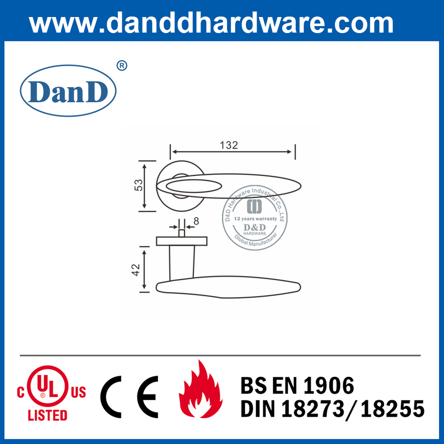 Thiết kế mới tốt nhất Tay nắm cửa chính đòn bẩy rắn SUS304-DDSH020