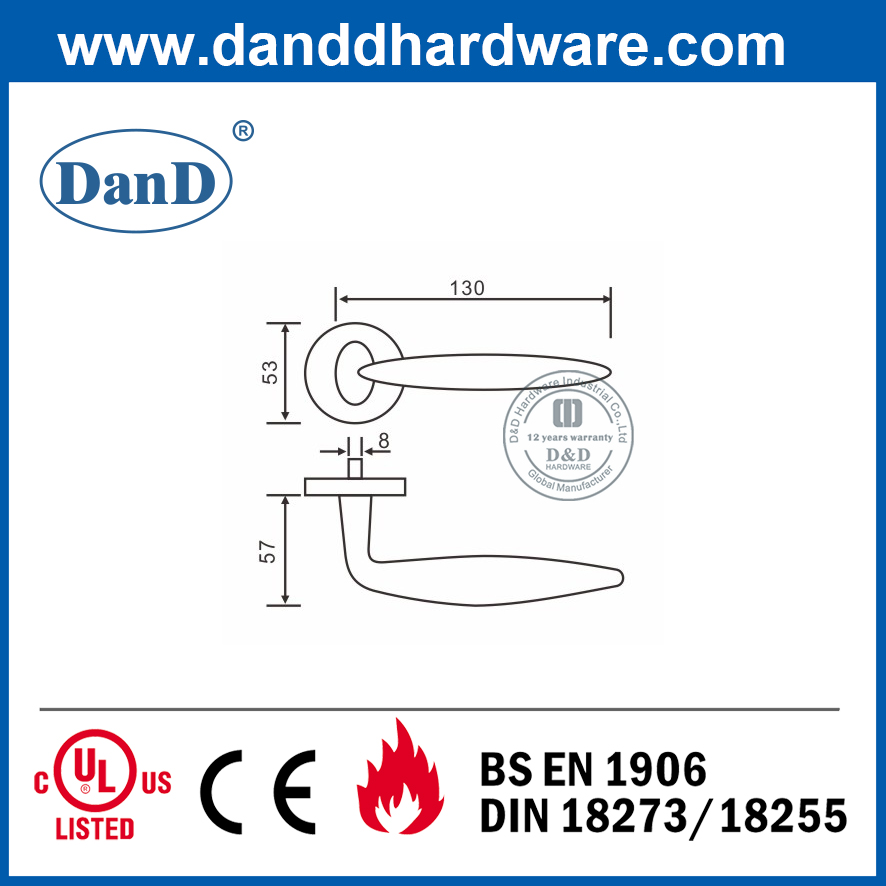 SUS304 Tay nắm cửa đòn bẩy rắn thuận tay trái cho cửa gỗ-DDSH041