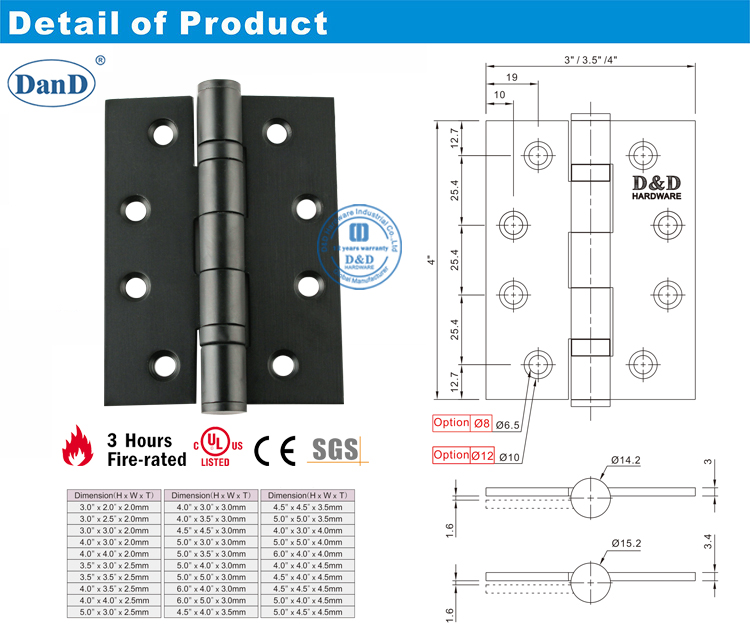 Bản lề cửa đen-D và phần cứng D