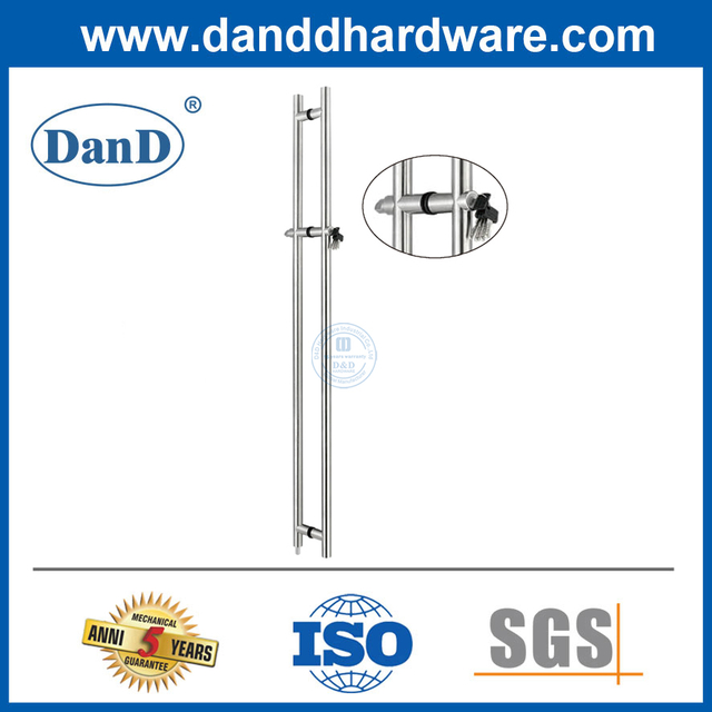 Phần cứng bằng kính Tay nắm cửa kính lớn bằng thép không gỉ có khóa Nhà cung cấp-DDPH040