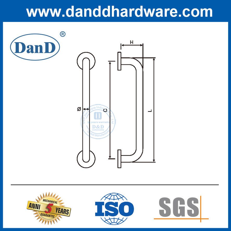 Tay nắm cửa kính hiện đại Tay nắm cửa trượt bằng thép không gỉ một mặt-DDPH019