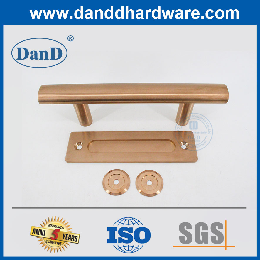 Tay nắm cửa chuồng bằng thép không gỉ màu vàng hồng Satin-DDBD101