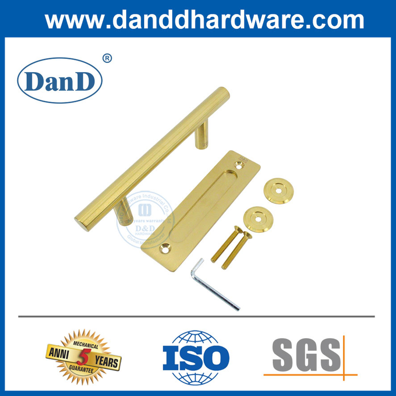 Tay nắm cửa trượt bên ngoài bằng thép không gỉ Tay nắm cửa chuồng bằng vàng-DDBD102
