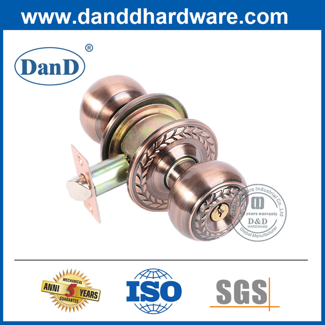 Tay nắm cửa bằng đồng cổ bằng hợp kim kẽm đẹp có khóa-DDLK057