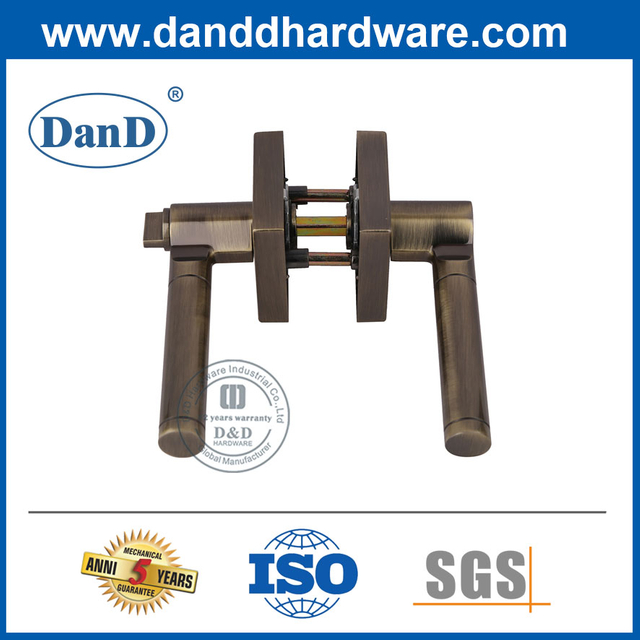 Khóa chức năng lối vào hình vuông hợp kim kẽm bằng đồng thau cổ-DDLK089