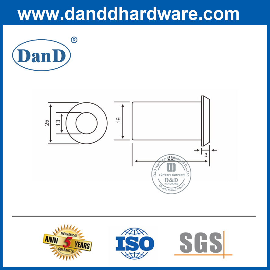 Ổ cắm chống bụi bằng thép không gỉ cho cửa gỗ-DDDP001